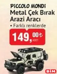 PİCCOLO MONDİ METAL ÇEK BIRAK ARAZİ ARACI OYUNCAK